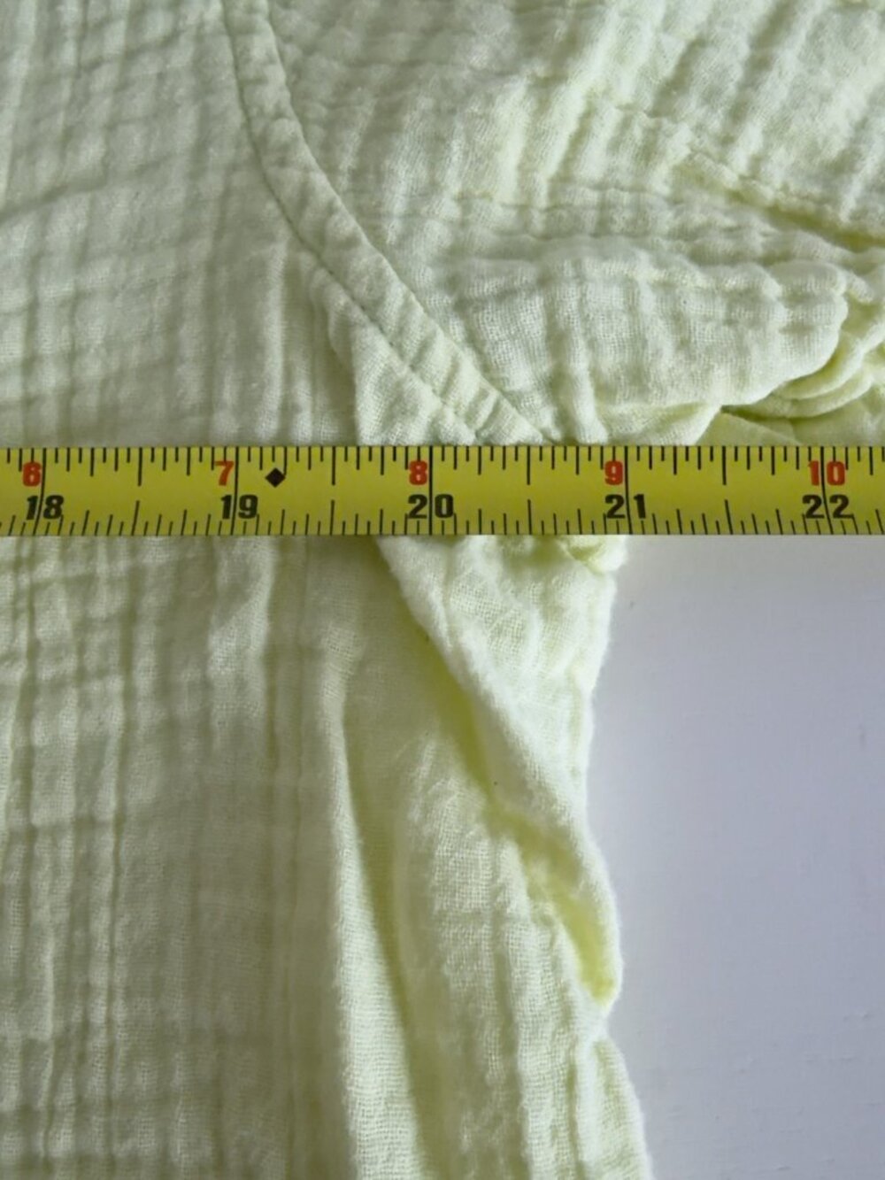 Elan Double Gauze Button Front Shirt | Lemon Yellow Cotton Top L - Picture 5 of 5